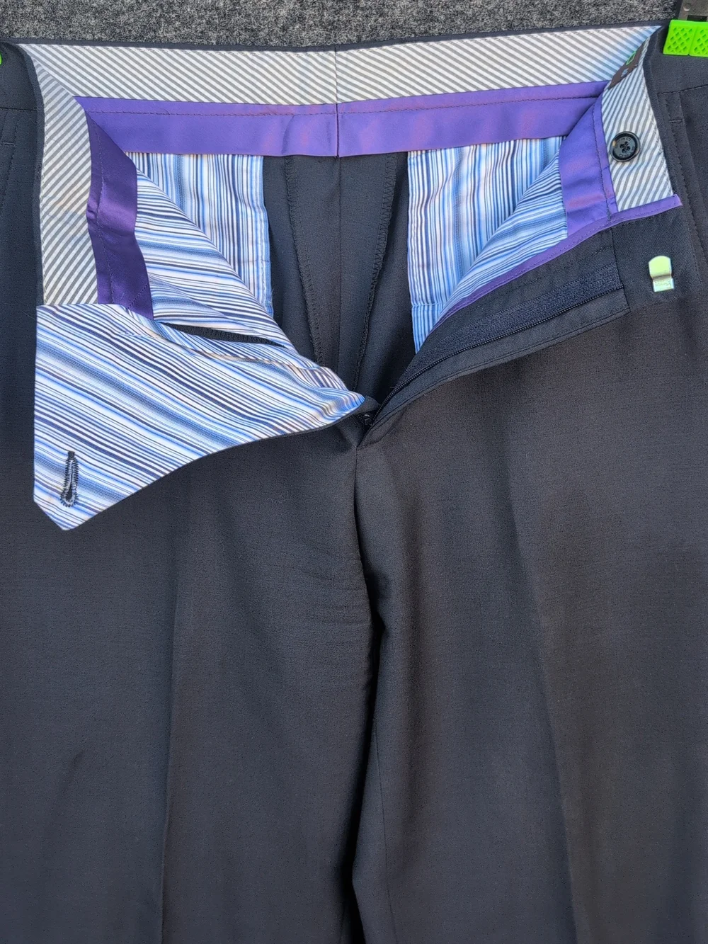 Vtg Etro Milano Dress Pants Mens 48 Blue Pleated Wool Twill Trousers Italy 34x28